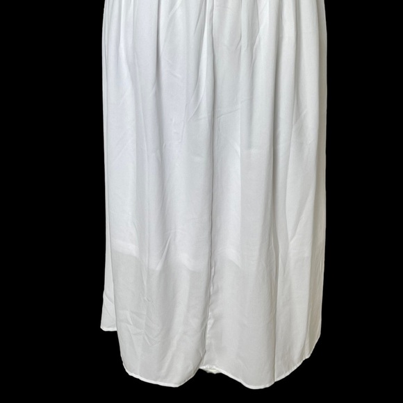 Wishing Waves Women’s Smocked Bodice Ruffle Sleeves White Dress Size M Chiffon - Picture 6 of 9